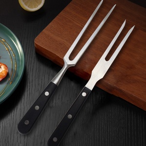 Forchetta per Carne in Acciaio Inox con Manico in Legno per Barbecue all'Aperto, Forchetta per Bistecca Stile Occidentale per Ristoranti e Hotel - Product Image 2