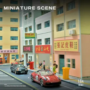 Kivcmds 1:64 mô hình cảnh thu nhỏ cửa hàng đường phố thành phố xây dựng bàn cát trang trí nhà nhỏ đạo cụ