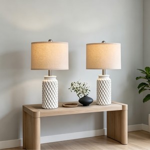 Lampe de Table en céramique E27, Source de lumière Led, contrôle par interrupteur, lampe de chevet pour chambre à coucher, Style minimaliste nordique - Product Image 4