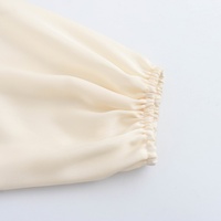 Vêtements pour femmes sur mesure en gros, élégance française de haute qualité, manches longues, col carré, froissé, mi-long, en Spandex/Polyester
