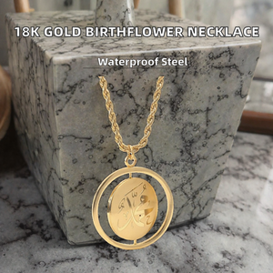 VENTE EN GROS : Collier pendentif islamique rotatif en acier inoxydable plaqué or 18 carats, chaîne à maillons, bijoux religieux, cadeau pour hommes et femmes - Product Image 2