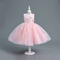 Robe de Fille pour Eid pour Enfants Festive Debutante Princesse Mariage Elégant Fête Dentelle Rose 3 5 8 à 9 12 14 Ans Vêtements pour Enfants