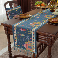 WML020 Nappe et chemin de table personnalisés en coton et lin jacquard teint en fil de haute qualité pour les fêtes