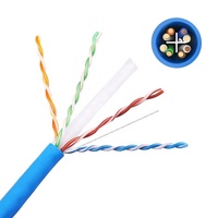 Cable de Red Cat6 Azul de Alta Calidad al por Mayor, 0.54, Revestimiento de PVC, Cobre Libre de Oxígeno, 24AWG, 250MHz, Cables de Comunicación Ethernet