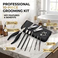 Kit de pédicure de luxe pour hommes, trousse de voyage portable, kit d'outils pour ongles incarnés avec étui à fermeture éclair, coupe-ongles robustes
