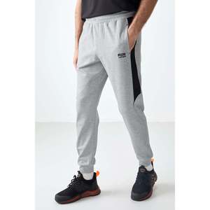 Pantalones Deportivos para Hombre, Color Gris Melange, Corte Estándar, Bordados - 82126 - Gb melange - Product Image 1