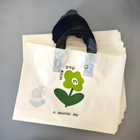 Sacs à poignée souple avec soufflets latéraux, taille personnalisée, impression de logo, forme, en PE recyclable, pour le commerce de détail et le shopping