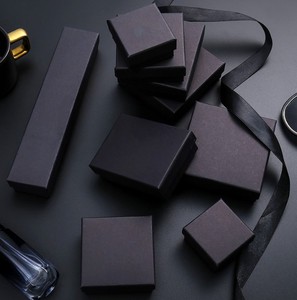 Caja de Embalaje para Joyería con Logotipo Personalizado, Caja de Papel Negra para Exhibición de Collares, Pendientes, Pulseras y Anillos, Caja de Regalo - Product Image 2