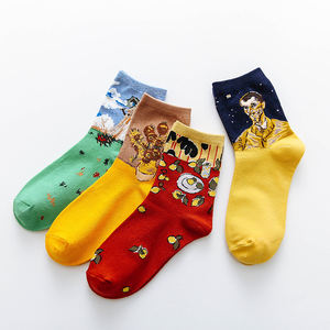 Lot de paires de chaussettes <span class=keywords><strong>Van</strong></span> <span class=keywords><strong>Gogh</strong></span> fleuries et citron, paires de peinture unisexes, professionnelles, vente en gros - Product Image 2