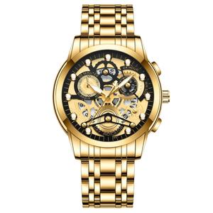 Nuevo Reloj de Hombre con Diseño Hueco, Acepta Logotipo Personalizado, Movimiento de Cuarzo, Resistente al Agua, Correa de Acero Brillante - Product Image 3