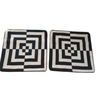 Taie d'oreiller géométrique 14 "* 14" Op Art Illusion d'optique Carré Tapisserie décorative Lavable Caractéristique Comme coussins