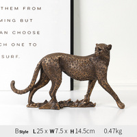 Leoparden-Statue aus Kunstharz, Tischdekoration, Tierskulptur für Zuhause, Ästhetische Schreibtischdekoration im Goldenen Schnitt