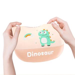 Tierthemen Silikon-Baby-Lätzchen Lebensmittelqualität Silikon BPA-frei Kinder-Silikon-Fütterungs-Baby-Lätzchen mit Speisenfänger - Product Image 4