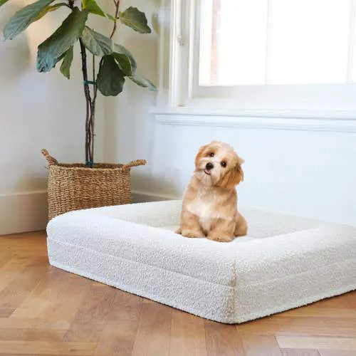 ZMaker Lambs Wool Dog Memory Foam Bed Washable Orthopedic Dog Sofa Bed With Removable Cover