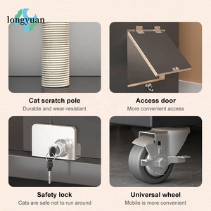 Villa de Lujo <span class=keywords><strong>para</strong></span> Gatos de Madera Grande con Ruedas, en Varios Tamaños, Apartamento Interior <span class=keywords><strong>para</strong></span> Gatos, Muebles <span class=keywords><strong>para</strong></span> <span class=keywords><strong>Mascotas</strong></span>, Jaula Espaciosa <span class=keywords><strong>para</strong></span> Gatos - Product Image 6