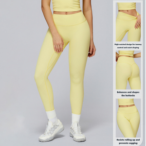 XW-CCK8519 Breathable Quick Dry Women Pants High Waist Sportswear Solid Pattern Body <strong>Shaped</strong> Gym Fitness Custom Yoga <strong>Leggings</strong> - Product Image 3