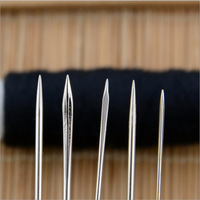 Aiguilles triangulaires spéciales 7 grands yeux, ensemble de points à la main multifonctionnels aiguille incurvée bricolage, carte d'aiguille grise en cuir