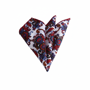 Foulard en coton imprimé à motifs cachemire rouge et bleu - Product Image 2