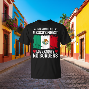 Camiseta 'Married To Mexico's Finest' con diseño de bandera: El amor no conoce fronteras - Product Image 3