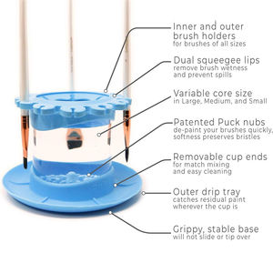 Limpiador de pinceles de pintura, taza de enjuague, soporte de silicona y vasos de pintura, herramienta de lavado de pinceles de arte desmontable redonda <span class=keywords><strong>para</strong></span> acrílico - Product Image 5