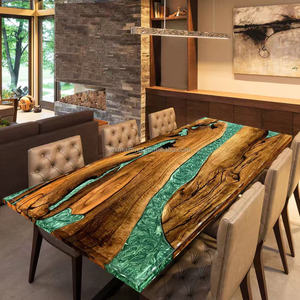Ultima pietra <span class=keywords><strong>in</strong></span> legno di noce massello caffè colore <span class=keywords><strong>bianco</strong></span> isola Bar ristorante <span class=keywords><strong>resina</strong></span> epossidica fiume cucina sala da pranzo <span class=keywords><strong>tavolo</strong></span> - Product Image 6