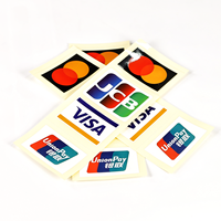 Pegatinas de logotipo personalizado JCB VISA y UnionPay, impresión a doble cara, pegatinas de serigrafía para cajeros de Centros Comerciales
