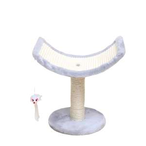 Mainan gantung pohon kucing Modern Multifungsi, tiang goresan kayu mewah, tiang tali Sisal, mainan gantung untuk anak kucing dalam ruangan, karton - Product Image 6