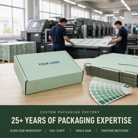 Boîte d'expédition ondulée vert menthe avec impression personnalisée pour bonnets, écharpes et vêtements d'hiver, fermeture auto-adhésive, vente en gros directe usine