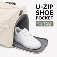 Sac de sport en nylon pour femmes, imperméable, sac de voyage, compartiment séparé pour chaussures, bandoulière amovible, grande capacité