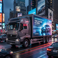 Écran d'affichage LED P4 pour remorque, alimenté par batterie solaire, pour événements mobiles et roadshows en extérieur