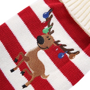 Kualitas tinggi rusa cetak pakaian anjing murah musim dingin mode garis natal Sweater - Product Image 5