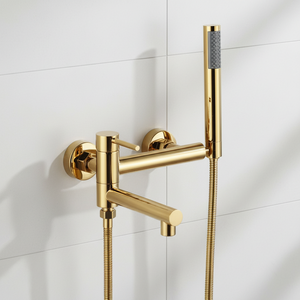 Ensemble <span class=keywords><strong>de</strong></span> robinetterie <span class=keywords><strong>de</strong></span> douche dorée NES-CA06, <span class=keywords><strong>mitigeur</strong></span> en laiton massif avec douchette haute pression pour baignoire - Product Image 6