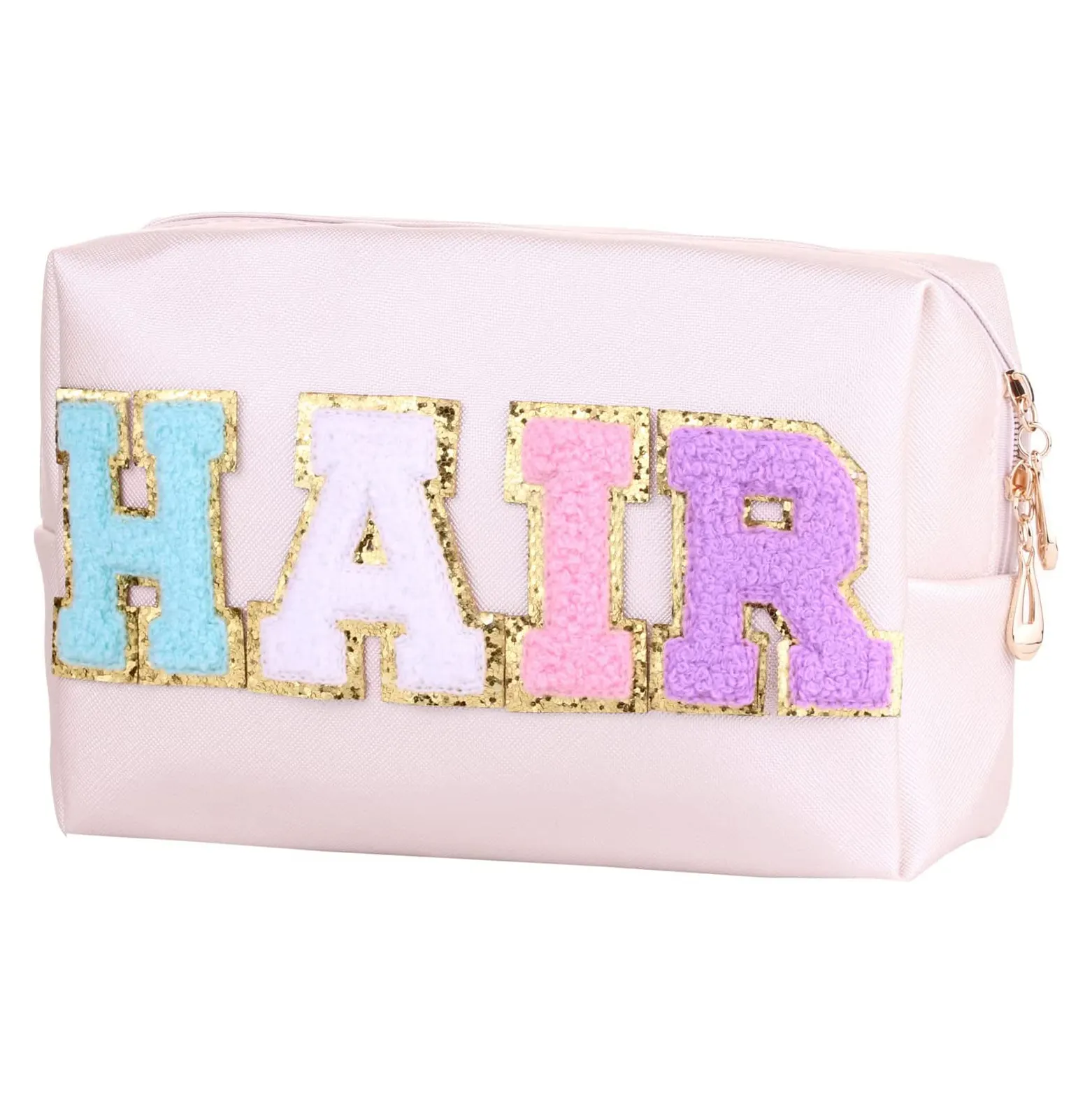 Nuovo Design Fashion Custom Pink Letter Compact Portable Travel Tour Makeup Bag PU Cosmetic Bags & Cases