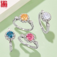 Bague de fiançailles pour femme en argent sterling plaqué rhodium, style grappe florale romantique, sertie de moissanite 1 carat couleur D, certifiée GRA