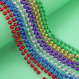 Cuentas de Plástico Electrochapadas, Cadena de Collar Colorida para Disfraces de Mardi Gras, Accesorios para Festivales, Venta al por Mayor - Product Image 3