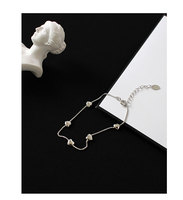 VIANRLA — bracelet à breloque en argent sterling 925, minimaliste, chaîne fine, breloque en forme de cœur