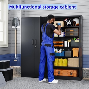 Industrial Steel Garage <strong>Cabinet</strong> Heavy Duty Knock Down <strong>Lockable</strong> Metal Filing <strong>Storage</strong> <strong>Cabinet</strong> with Adjustable Shelf - Product Image 4