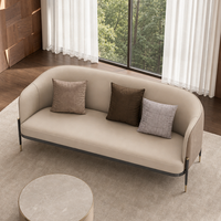 Ensemble de canapés modulaires YUANCHANG en similicuir, style italien moderne et luxueux, avec accoudoirs droits, en bois de larch et d'eucalyptus, pour salon