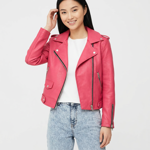 New Chic Women's Genuine Sheep Skin Leather Biker Design Slim Fit Quilted <b>Jacket</b> Zippered Cuffs Breathable Leather <b>Jacket</b> - Product Image 1
