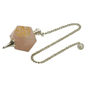 Pendule en cristal de Quartz Rose à pendule, objet en pierre précieuse - Product Image 4