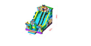 Château gonflable Paw Patrols avec toboggan, qualité commerciale, PVC, protection UV, combo château-toboggan pour enfants et adultes - Product Image 6