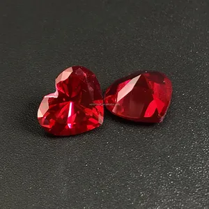 Lab Grown Fabncy Cut Red Color Gemstone Ruby