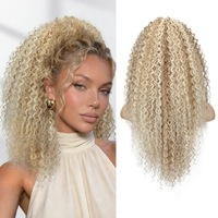 Queue de cheval afro bouclée crépue de 20 pouces avec pince à griffes – Vente en gros # Extensions de cheveux en fibres premium 1B Fluffy sans couture pour femmes noires en stock