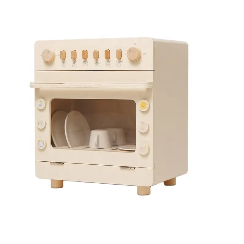 Brinquedo de casa de brincar de madeira para lavar louça, de alta qualidade, brinquedo educacional montessori, simulador de jogo de rol, combinação de máquina de lavar louça, brinquedo de cozinha