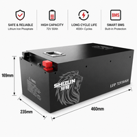 Baterai Lithium Ion LiFePO4 72V 50Ah Tahan Lama IP65 Tahan Air 3000 Siklus untuk Sepeda Listrik, Becak, Sel Silinder, BMS Tinggi