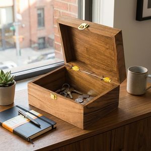 Caja de Madera Personalizada con Tapa Abatible, Caja de Almacenamiento de Joyas de Madera, Caja de Regalo para Amigos - Product Image 4