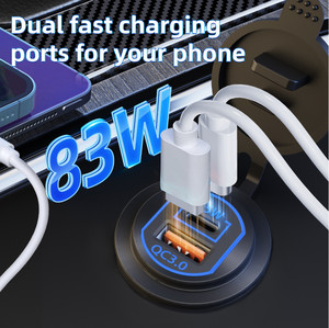 Prise USB 83W 12V avec PD 65W Type-C et QC3.0 18W USB-A, double port de charge rapide, étanche, pour voiture et bateau - Product Image 5