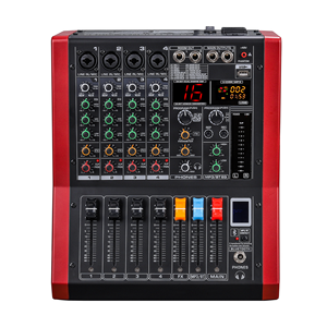 <span class=keywords><strong>AMX</strong></span>-4 プロフェッショナルオーディオミキサー 16DSPエフェクト 4台のデバイスへの有線接続 デジタルMP3再生とオーディオミキシングをサポート - Product Image 1