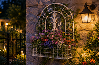 Panier de jardinage mural en fer forgé, treillis arqué, grille décorative florale, cadre écologique, durable et imperméable