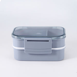 Tiffin Box 2 Boîte à lunch à verrouillage latéral Boîte à bento double couche Vente à chaud Produits <span class=keywords><strong>Aldi</strong></span> 1200ml Étanche avec diviseur Xiamen - Product Image 1